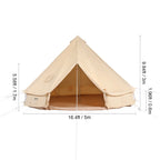 Canvas Bell Tent 4 Seasons 5m Yurt Tent Canvas Tent for Camping with Stove Breathable Tent Holds up to 8 People