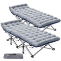 2PK XXL Camping Cot for Adults 900LBS  Oversized Folding Bed with Mattress Pad, Heavy Duty 1200D Oxford, Customized
