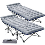 2PK XXL Camping Cot for Adults 900LBS  Oversized Folding Bed with Mattress Pad, Heavy Duty 1200D Oxford, Customized