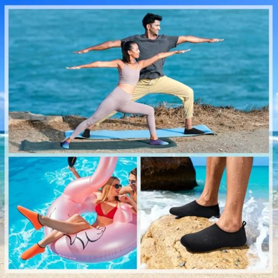 Water Shoes for Women Men for Swim Pool Beach Camping Cruise Vacation Quick-Dry Aqua Socks Barefoot Yoga Travel Accessor