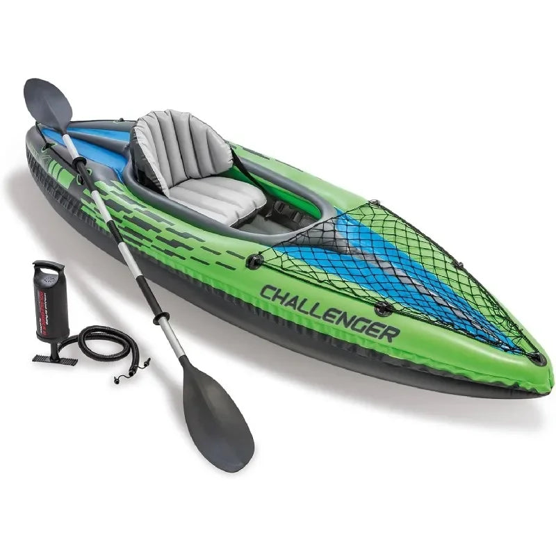 Inflatable Kayak: Includes Deluxe 86in Kayak Paddles and High-Output Pump – SuperStrong PVC – Adjustable