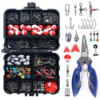 263pcs Fishing Accessories Set with Tackle Box. Includes Pliers, Jigs, Hooks, Sinker Weights, Swivels, Snaps, Bobs, And  Sinker Slides