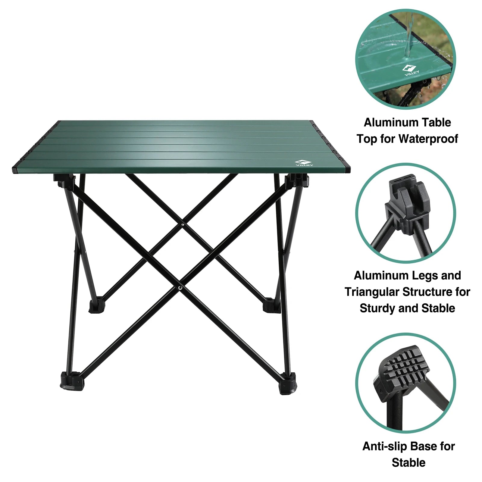 Portable Camping Folding Side Table, Ultralight Aluminum, With Carry Bag for Outdoor Cooking, Picnic, Camp