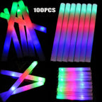 100Pcs LED Glow Sticks Bulk Colorful RGB Tube Dark Light for Party Or Camping And Hiking