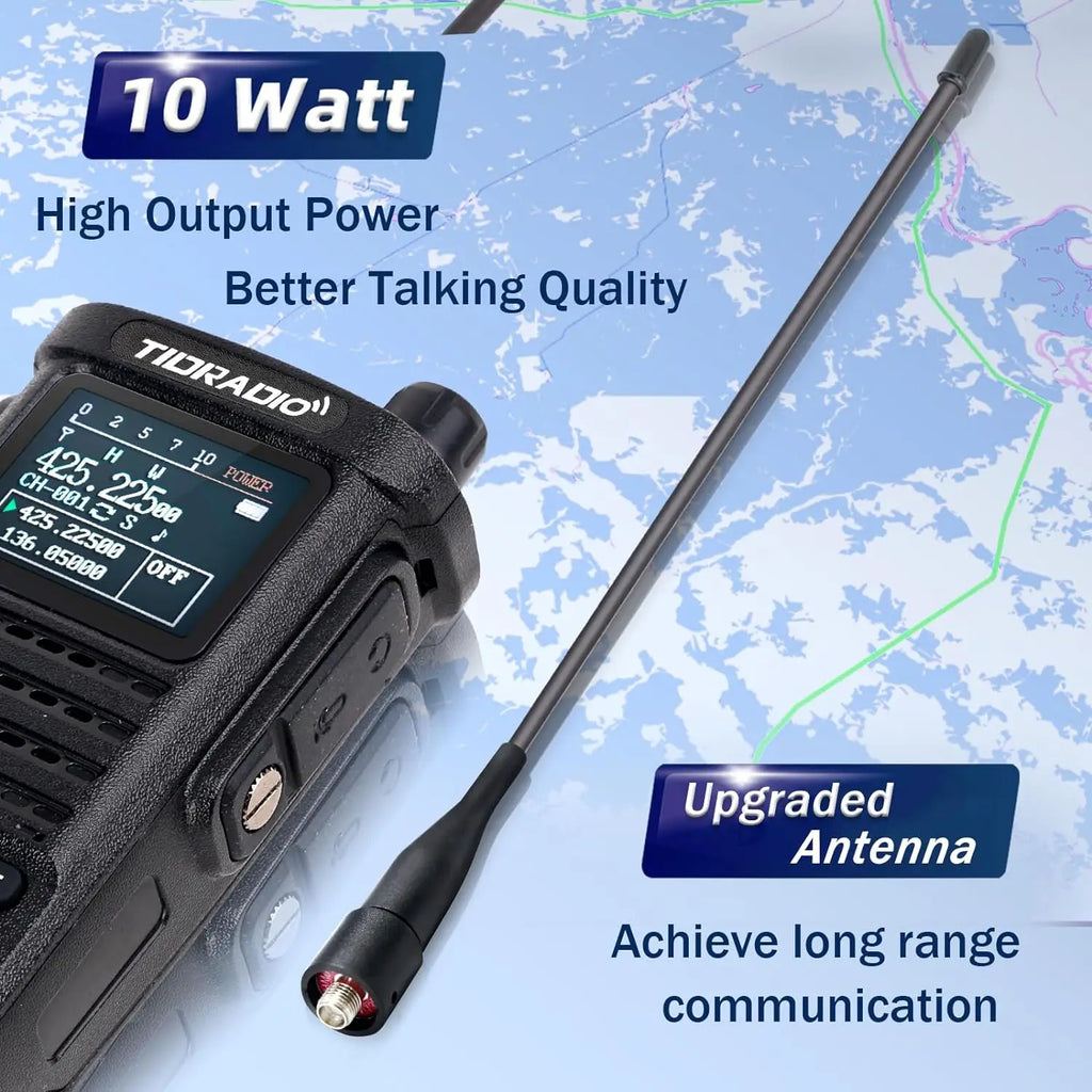 2nd Generation 10W Profession Walkie Talkie,  Long Range Emergency Radio, Portable Two Way Radio Receiver Search Repeaters