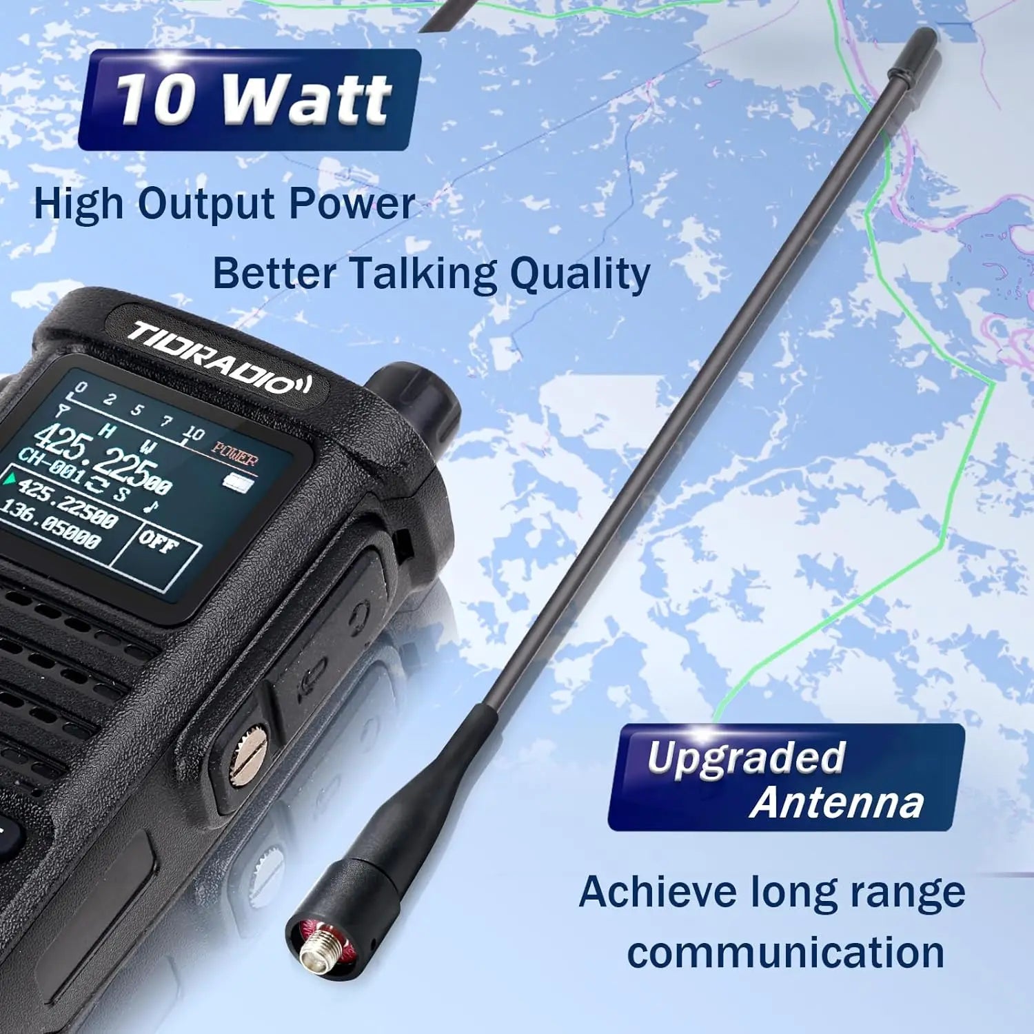 2nd Generation 10W Profession Walkie Talkie,  Long Range Emergency Radio, Portable Two Way Radio Receiver Search Repeaters