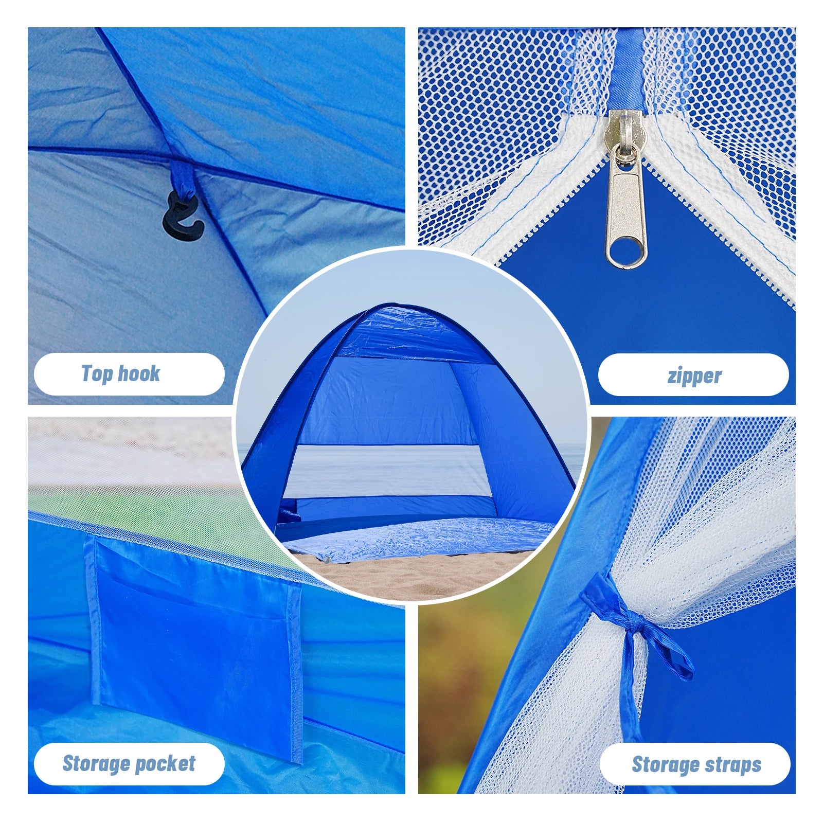 Pop-up Beach Tent, With Handbag - Compact Folding Design, Suitable for Outdoor Camping, Picnicking, and Travel