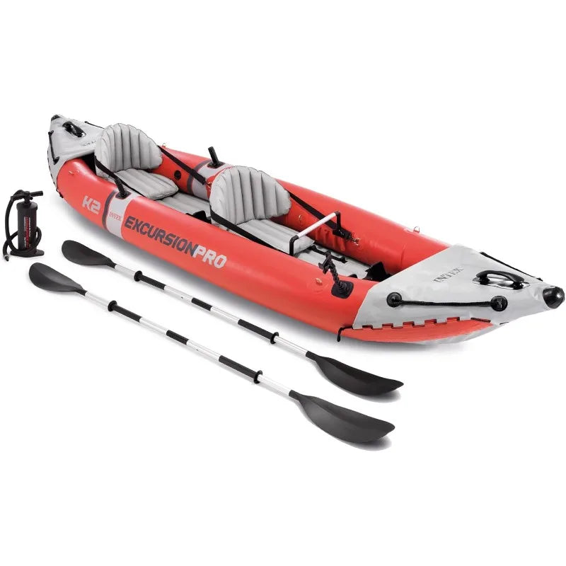 Inflatable Kayak Set: Includes Deluxe 86in Kayak Paddles and High-Output Pump – SuperTough PVC