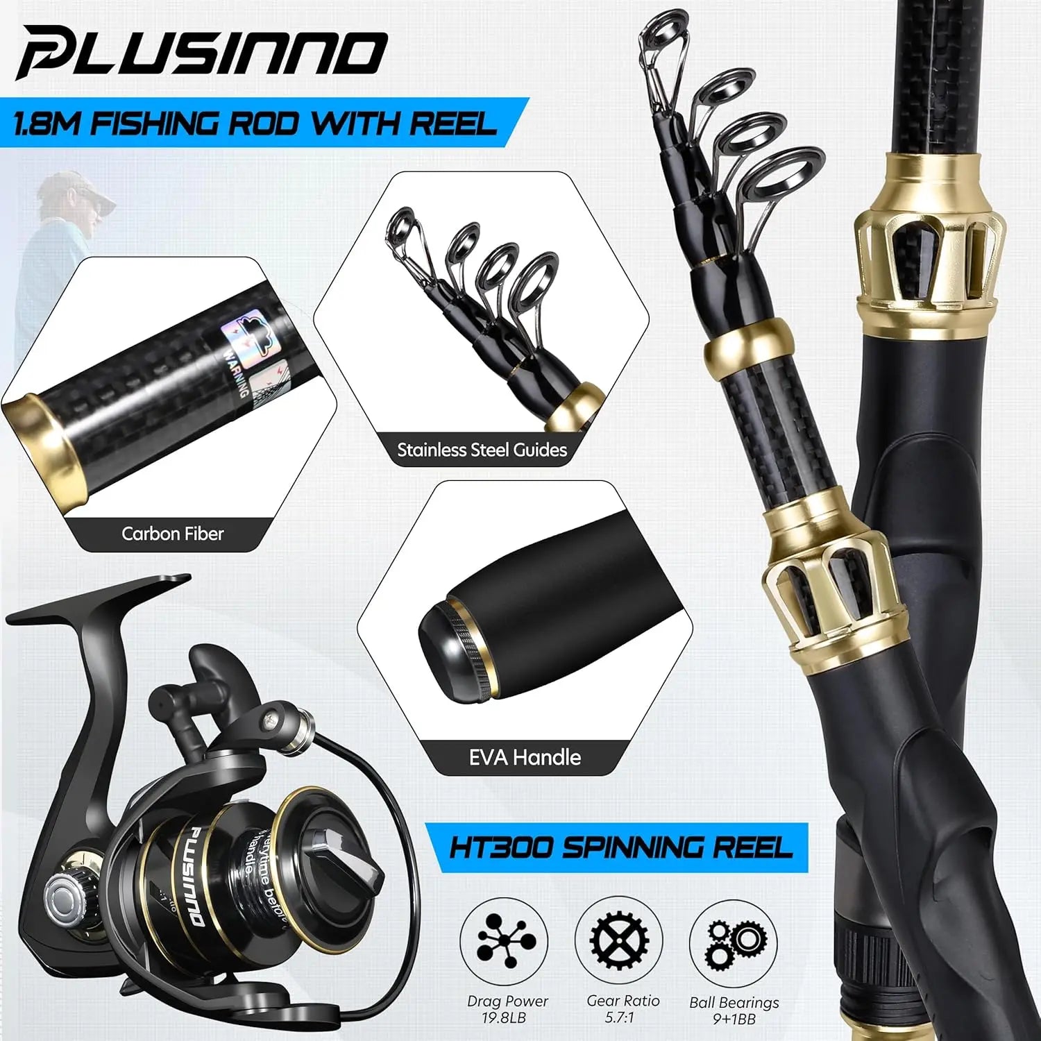Fishing Gear & Full Fishing Tackle Kit Includes Rod And Reel Combo