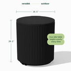 Outdoor Cooler Side Table 2 in 1, Black, 21 inch