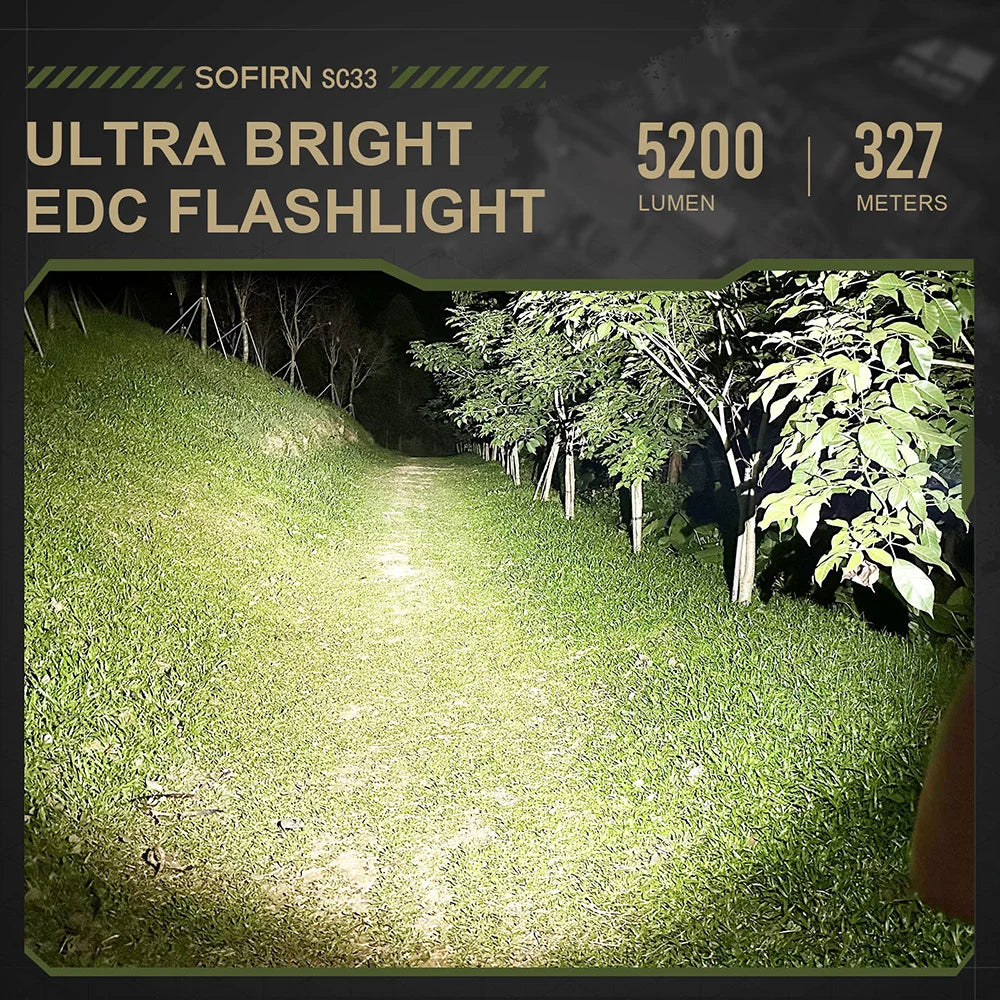 70.3 HI LED Flashlight Tactical 5200lm Powerful 21700 USB C Rechargeable Torch with Tail E-switch Outdoor Light