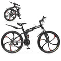 26 Inch Folding Mountain Bike, 21 Speed Full Suspension High-Carbon Steel MTB Foldable Bicycle, Dual Disc, Customized