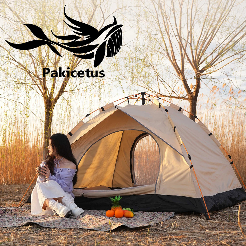 2-4 Person Automatic Pop Up Camping Tent, Instant Quick Setup Portable Windproof Tent, Lightweight Backpacking Shelter for Outdoor Travel Hiking Picnic