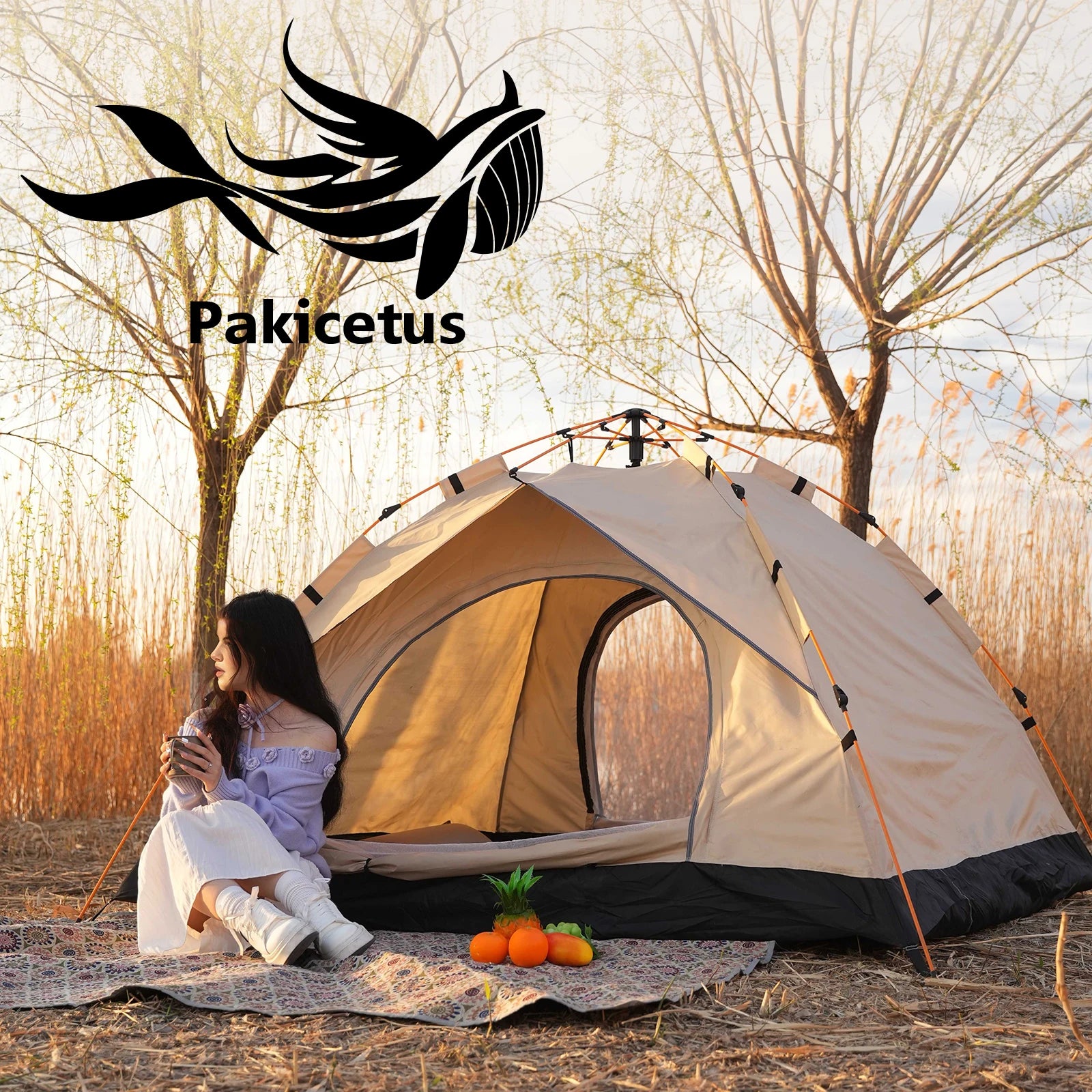 2-4 Person Automatic Pop Up Camping Tent, Instant Quick Setup Portable Windproof Tent, Lightweight Backpacking Shelter for Outdoor Travel Hiking Picnic