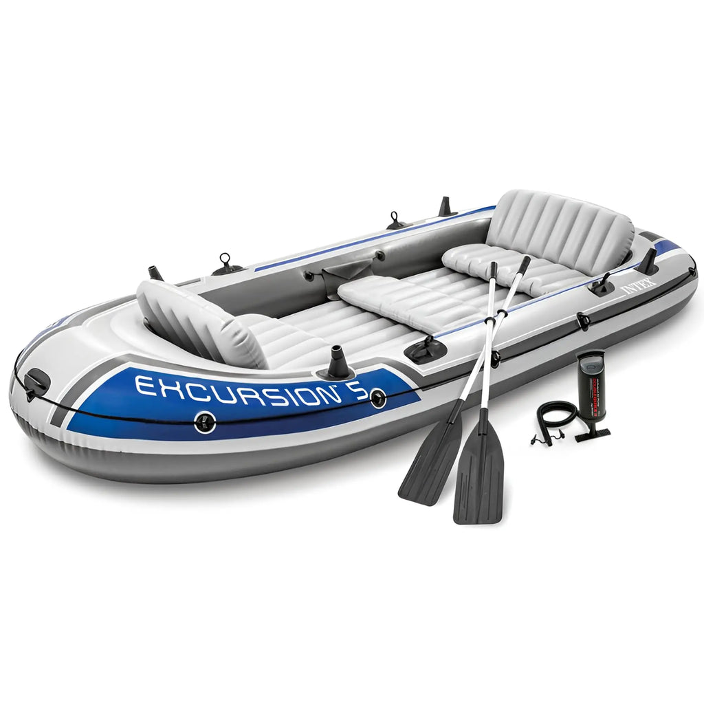 Inflatable Boat Set: Includes Deluxe 54in Boat Oars and High-Output Pump – Adjustable Seats