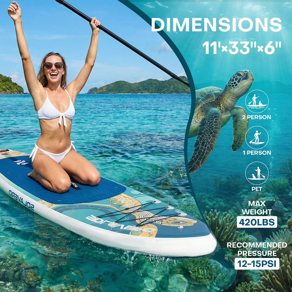 Stand Up Paddle Board, Inflatable Paddle Board with Premium Accessories, SUP Board with Non-Slip EVA Deck, Suitable for Sea Lake
