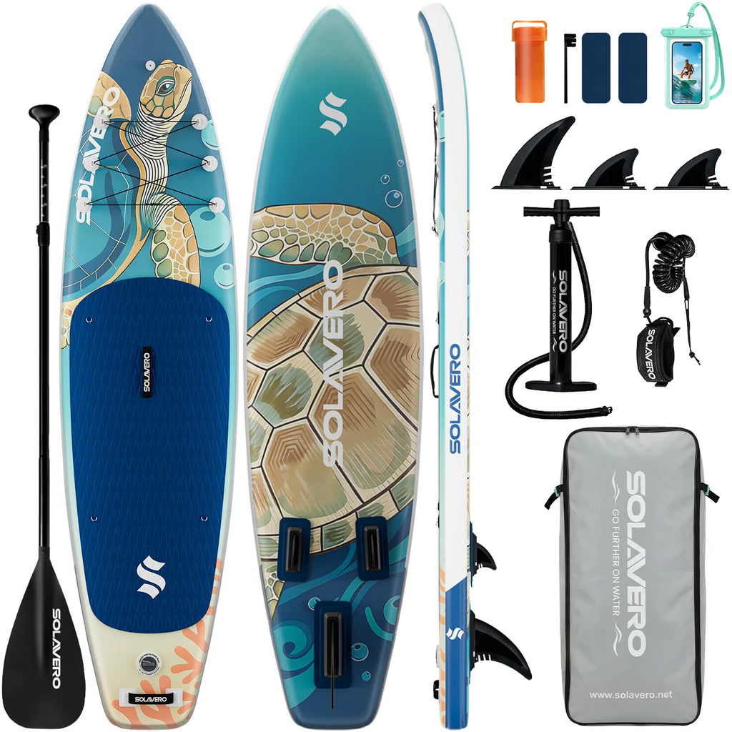 Stand Up Paddle Board, Inflatable Paddle Board with Premium Accessories, SUP Board with Non-Slip EVA Deck, Suitable for Sea Lake