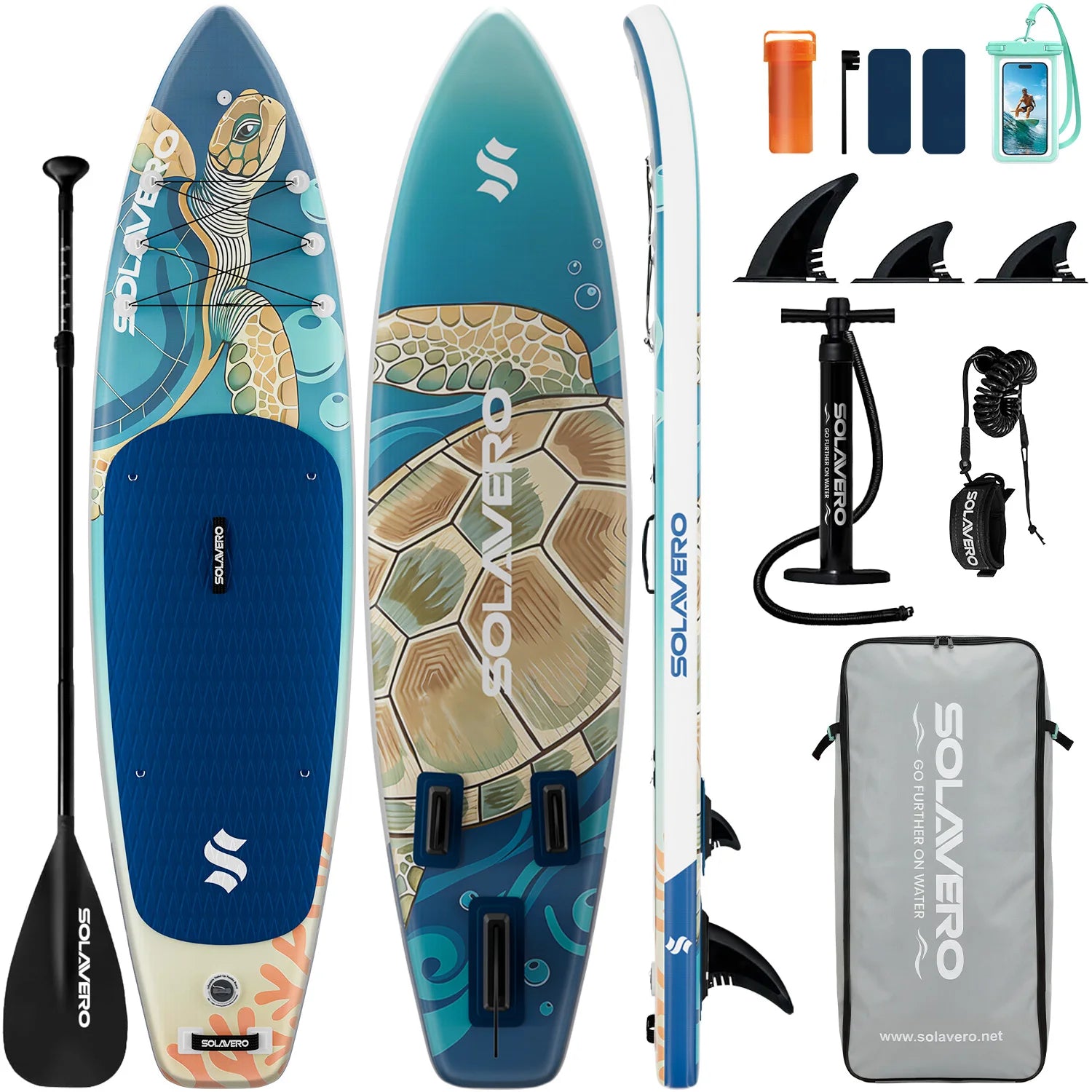 Stand Up Paddle Board, Inflatable Paddle Board with Premium Accessories, SUP Board with Non-Slip EVA Deck, Suitable for Sea Lake