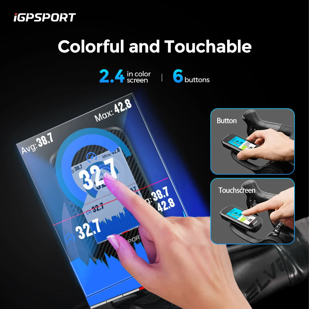 Touch-screen Bike Computer Global Map Cycling Computer Wireless Bike GPS Computer Support E-bike