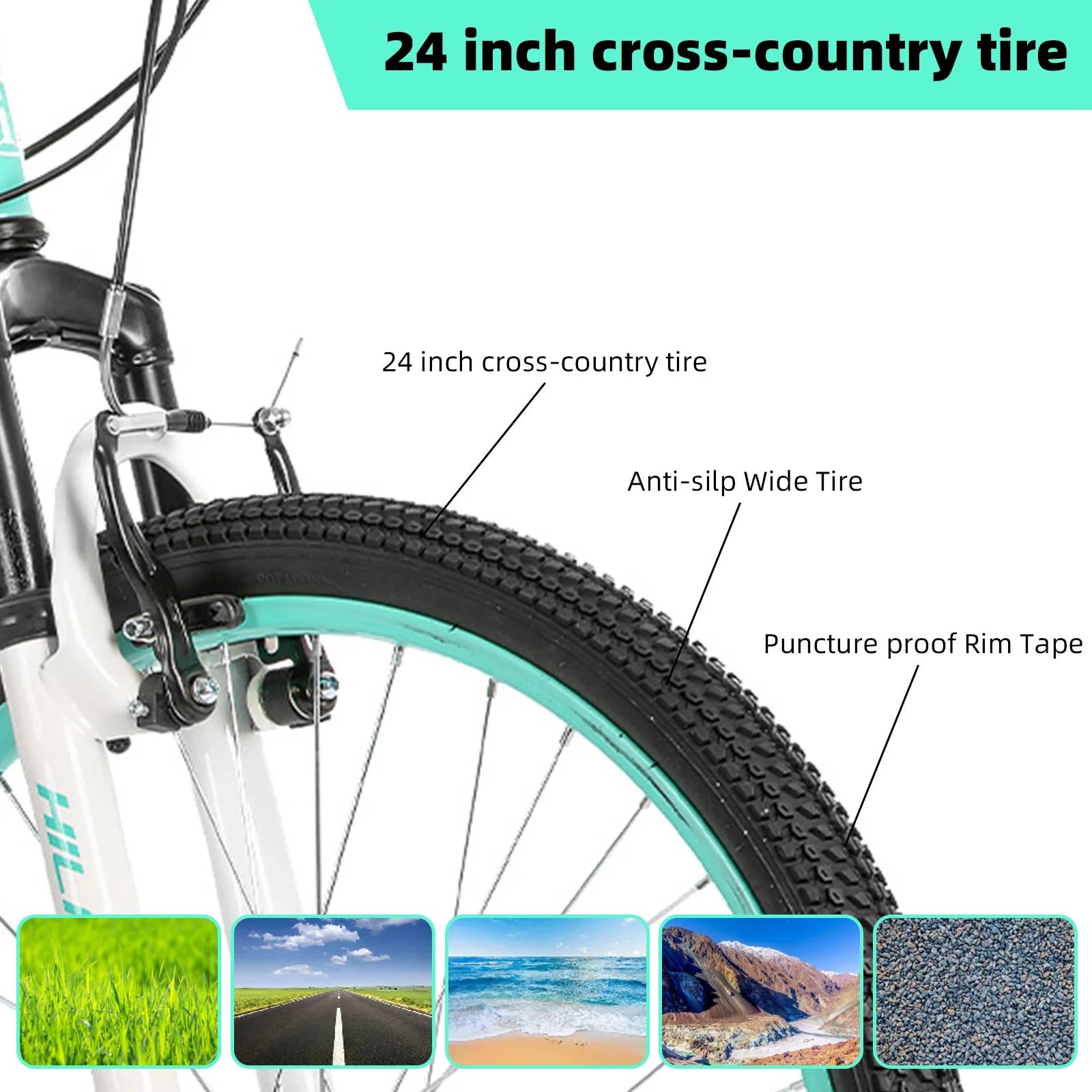 20 Inch Kids Mountain Bike for Boys, Girls, Single Speed Kids Bicycles with Dual Handbrakes and Kickstand ﻿