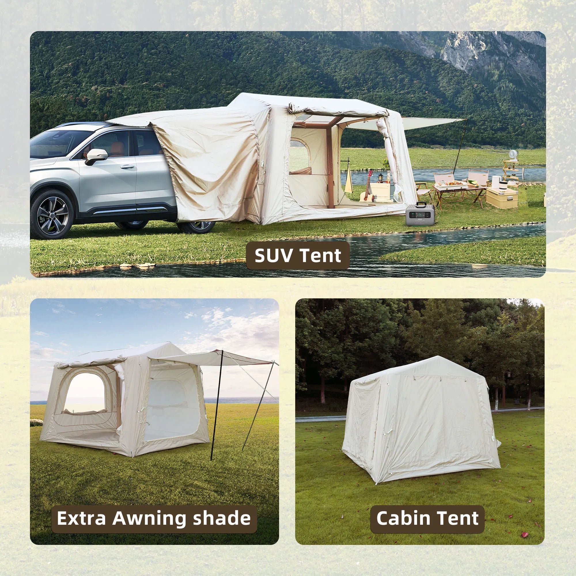 Inflatable Tents for Camping suv tent  Easy Setup Inflatable Tent Waterproof Air Glamping Tents for Camping Adult 4/6/8 Person