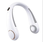 Mini Neck Mounted Fan Portable Bladeless Neck USB Rechargeable Air Cooler 5 File Speed Summer Sports Fan Outdoor Sports Fans