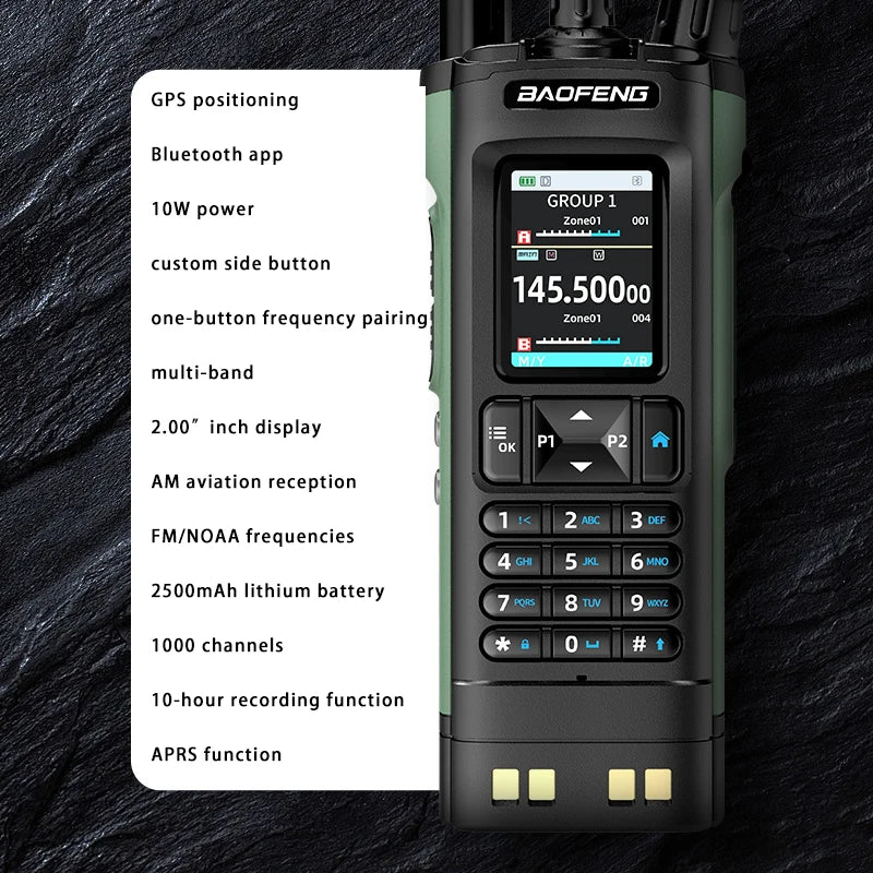 Walkie Talkie DMR GPS 10W Programming Multi Band Wireless Copy Frequency Type-C DM-32UV Ham 2 Way Ra