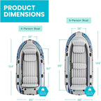 Inflatable Boat Set: Includes Deluxe 54in Boat Oars and High-Output Pump – Adjustable Seats
