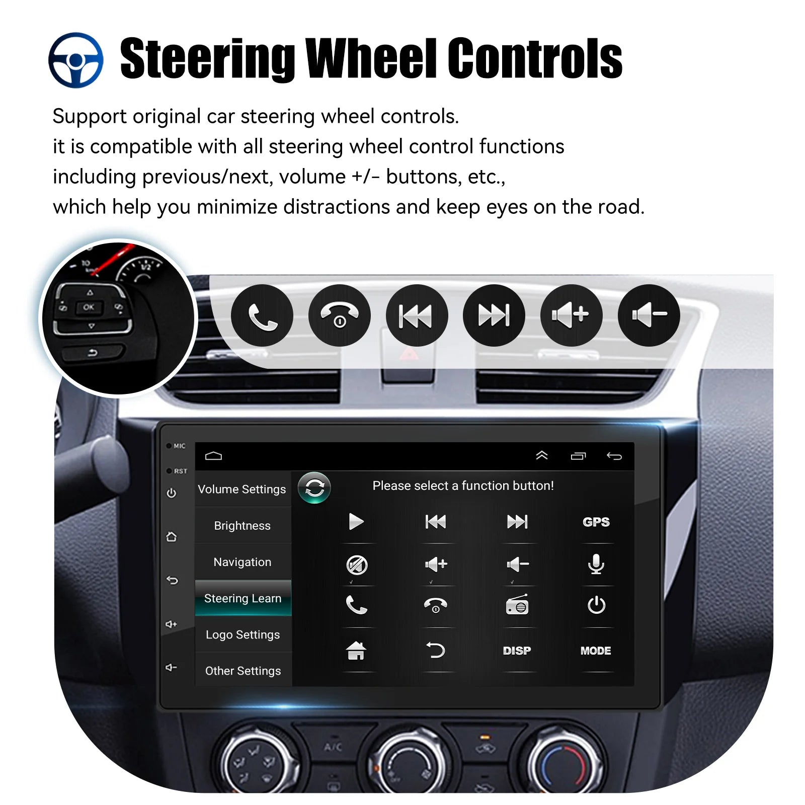 7", 9" or 10“ 2 DIN Android 15 4 GB Plus 64GB Multimedia Player GPS Navigation Tablet With Bluetooth And WIFI