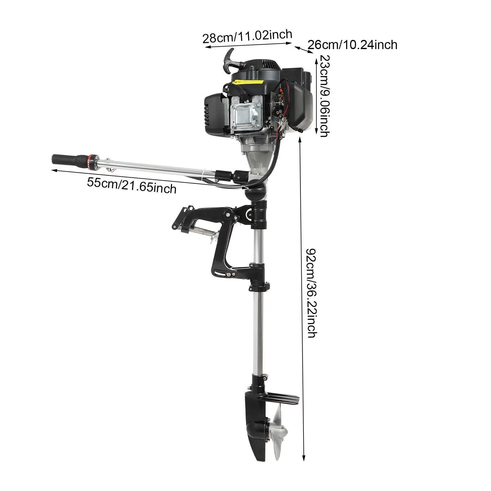 E-Start 7.5HP 4-Stroke Outboard Trolling  Motor 144CC