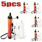 1-5 Pcs Outdoor Mini Water Filter Straw Camping Purification Portable