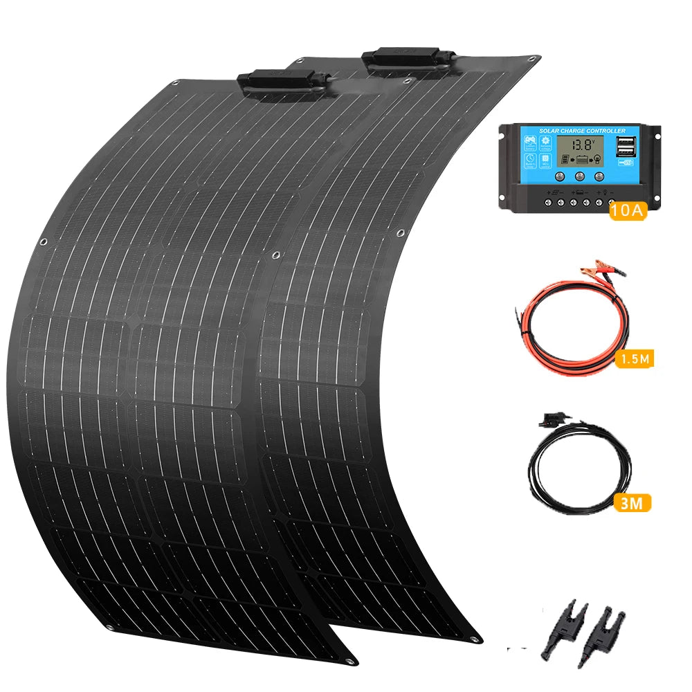 12V 50W, 19.8V 100W Flexible Photovoltaic Solar Panels, Battery Charger For Car, Boat, Camper, Campsite
