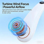 Mini Neck Mounted Fan Portable Bladeless Neck USB Rechargeable Air Cooler 5 File Speed Summer Sports Fan Outdoor Sports Fans