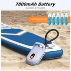 Electric Air Pump with Battery 7800 mAh 20 PSI Max Rechargeable 12 V DC Car Connection Pump for Boards, Surf Kite
