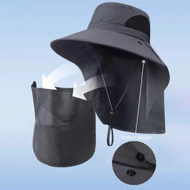 Summer Sun Hats With UV Protection For Outdoors,  Hunting, Hiking & Camping With Visor And Neck Flap For Men & Women.