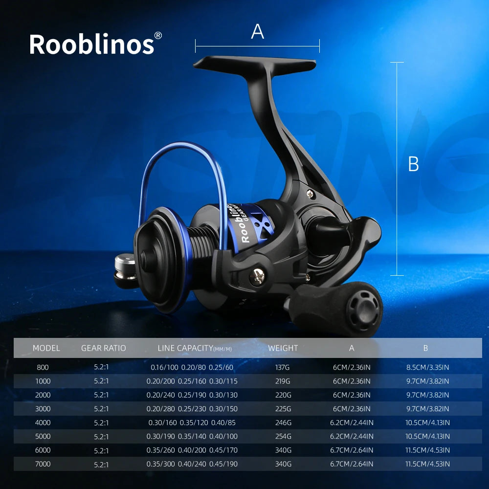 CASTING Spinning Reel Metal Spool 5.2:1 Gear Ratio 12BB Saltwater Freshwater Fishing Reel