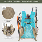39L Fishing Tackle Backpack with Rod Holders & Cooler,Water-resistant,  Gear Storage Bag