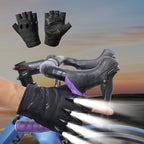 LED Gloves Mountain Hiking Cycling Fishing Outdoor Night Sports Anti Slip Lighting Touch Screen Half Finger Men Green