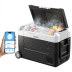 Portable Car Refrigerator, Mini Fridge With Freezer, With Built In Compressor Uses DC OR 110-240V, For Camping