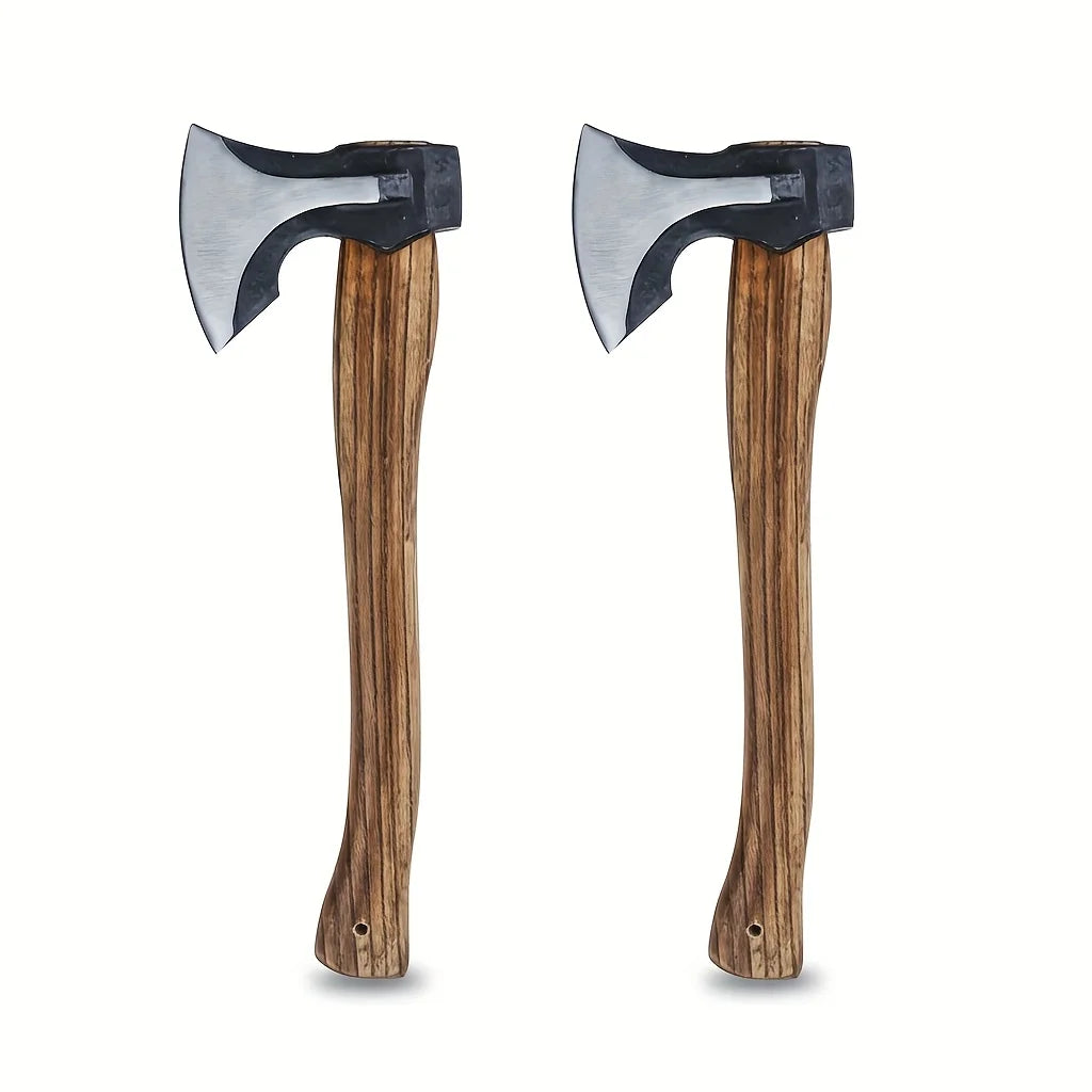 2PCS Professional Firewood Splitting Axe - Anti-Slip Wood Handle & Sharp Blade for Efficient Chopping & Outdoor Adventures