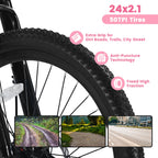 Mountain Bike 24 26 Inch Wheels, 21-Speed Disc Brake, Female Bicycles, 15" Steel Frame Front Fork Suspension