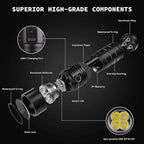 8000 Lumen Powerful LED Flashlight  With 4 SST40 USB C Rechargeable Batteries