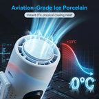 Portable Handheld Fan with Ice Cooling Plate, 3 in 1 Mini Personal Fan with Light & Clip, 5 Speed Rechargeable Fan with LED Display & Hidden Stand, Hands Free Camping Fan for Travel, Desk