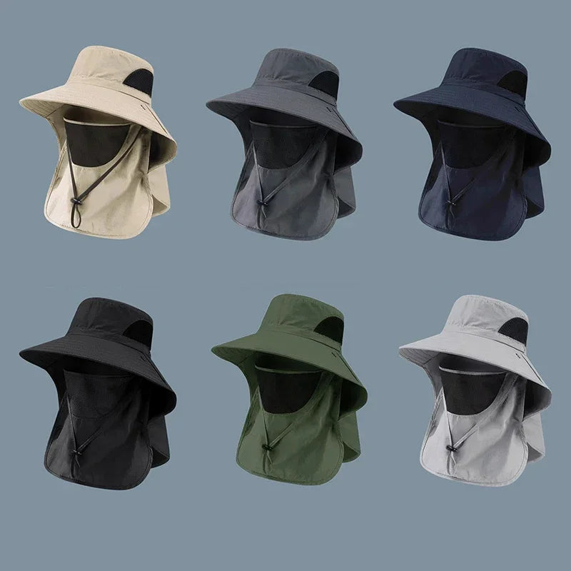 Summer Sun Hats With UV Protection For Outdoors,  Hunting, Hiking & Camping With Visor And Neck Flap For Men & Women.
