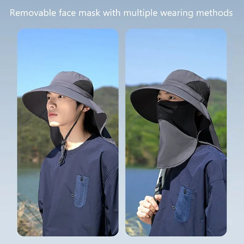 Summer Sun Hats With UV Protection For Outdoors,  Hunting, Hiking & Camping With Visor And Neck Flap For Men & Women.