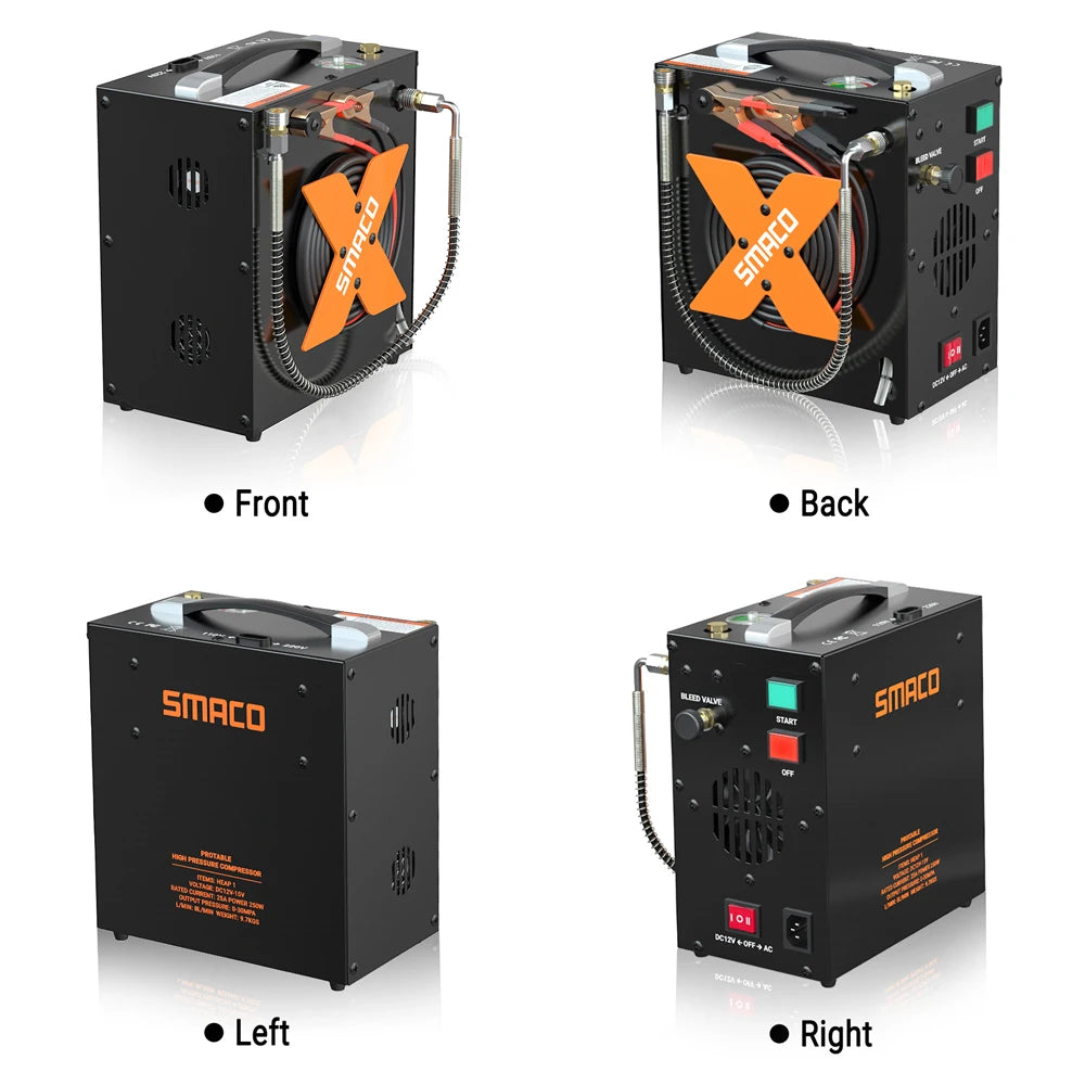 Portable High Pressure Air Compressor 4500psi/30mpa For Scuba Tank Hpa Pump Oil Free. 12v Dc Or 220v Ac