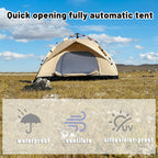2-4 Person Automatic Pop Up Camping Tent, Instant Quick Setup Portable Windproof Tent, Lightweight Backpacking Shelter for Outdoor Travel Hiking Picnic