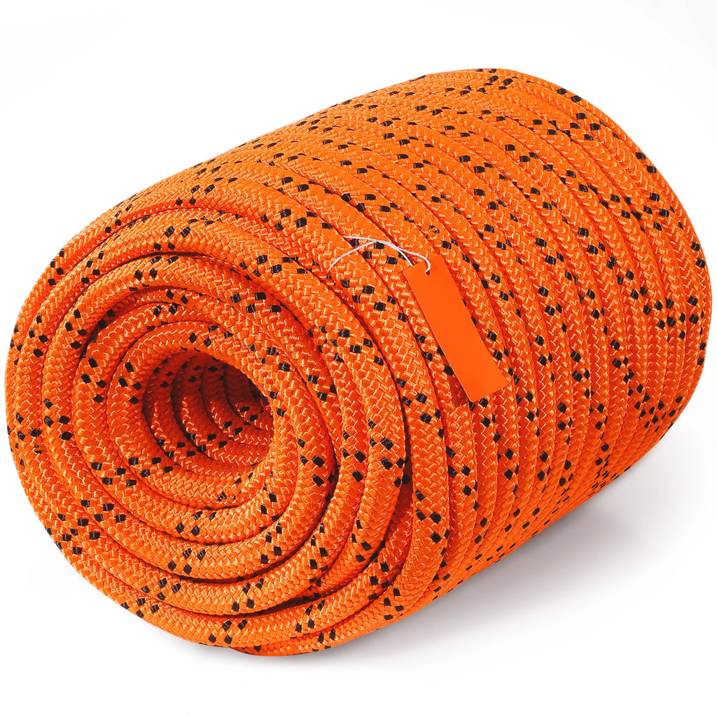 220ft Dual-Weave Polyester Rope 48-Strand Outdoor Accessories Emergency Cord for Camping Swinging Rappelling Rescue