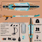 Stand Up Paddle Board, Inflatable Paddle Board with Premium Accessories, SUP Board with Non-Slip EVA Deck, Suitable for Sea Lake