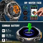 Smart Watch For Men With Bluetooth Calling & Full Touch Screen, Has Health Monitor For Heart Rate And Has Flashlight